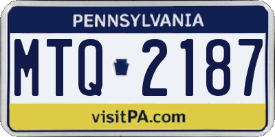 PA license plate MTQ2187