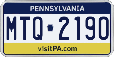 PA license plate MTQ2190
