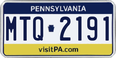 PA license plate MTQ2191