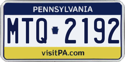 PA license plate MTQ2192