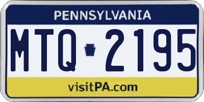 PA license plate MTQ2195