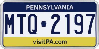 PA license plate MTQ2197