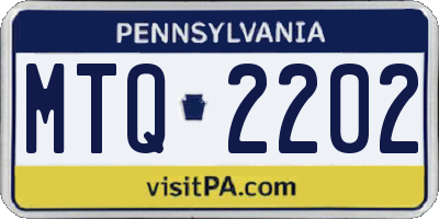 PA license plate MTQ2202