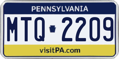 PA license plate MTQ2209