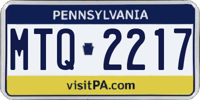 PA license plate MTQ2217