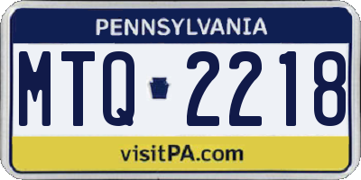 PA license plate MTQ2218