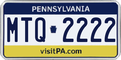 PA license plate MTQ2222