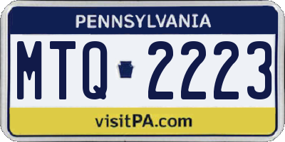 PA license plate MTQ2223