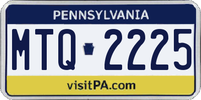 PA license plate MTQ2225