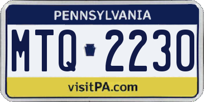 PA license plate MTQ2230