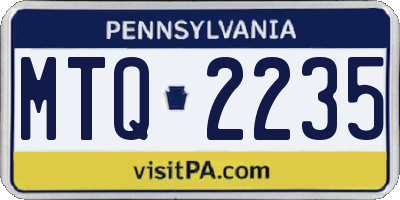 PA license plate MTQ2235