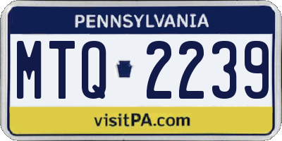 PA license plate MTQ2239