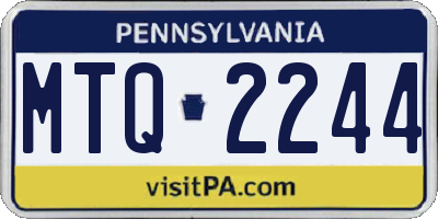 PA license plate MTQ2244