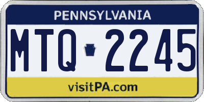 PA license plate MTQ2245
