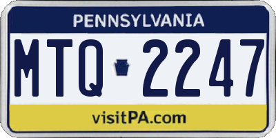 PA license plate MTQ2247