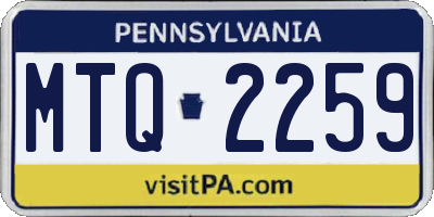 PA license plate MTQ2259