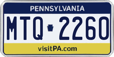 PA license plate MTQ2260