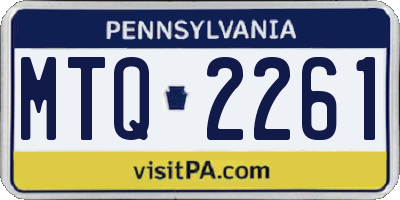 PA license plate MTQ2261