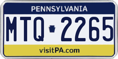 PA license plate MTQ2265