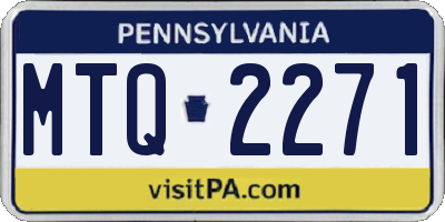 PA license plate MTQ2271