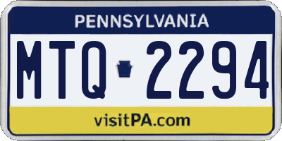 PA license plate MTQ2294