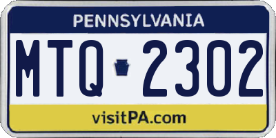 PA license plate MTQ2302