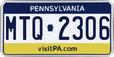 PA license plate MTQ2306