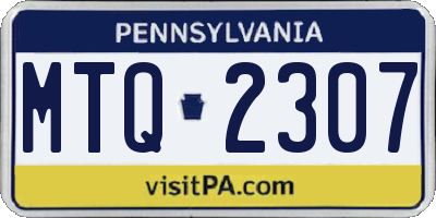PA license plate MTQ2307