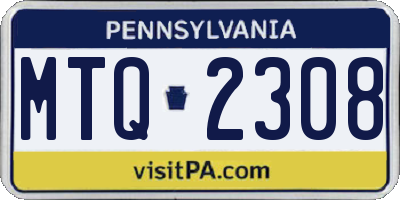 PA license plate MTQ2308