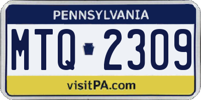 PA license plate MTQ2309