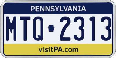 PA license plate MTQ2313