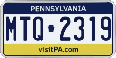 PA license plate MTQ2319