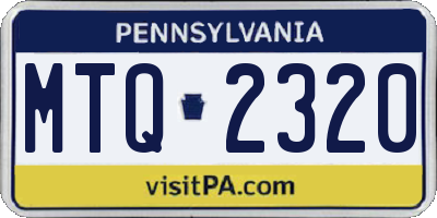 PA license plate MTQ2320