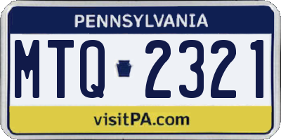 PA license plate MTQ2321
