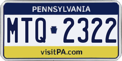 PA license plate MTQ2322
