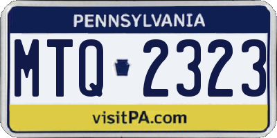 PA license plate MTQ2323