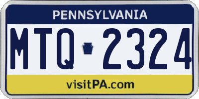 PA license plate MTQ2324