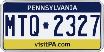 PA license plate MTQ2327