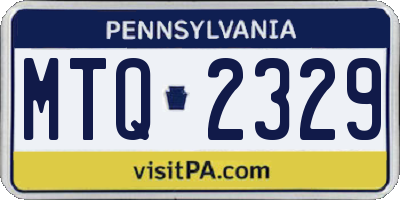 PA license plate MTQ2329
