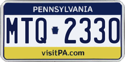 PA license plate MTQ2330