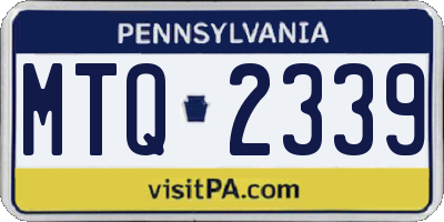 PA license plate MTQ2339