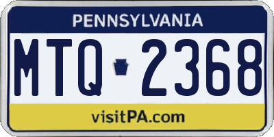 PA license plate MTQ2368