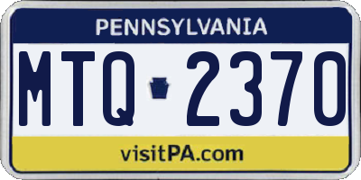 PA license plate MTQ2370