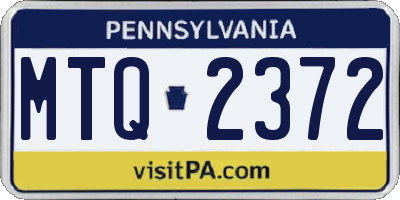PA license plate MTQ2372