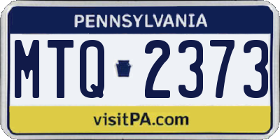PA license plate MTQ2373