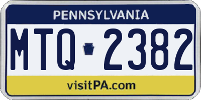 PA license plate MTQ2382