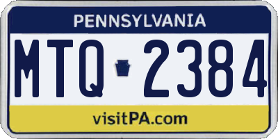 PA license plate MTQ2384