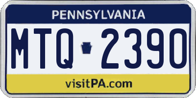 PA license plate MTQ2390