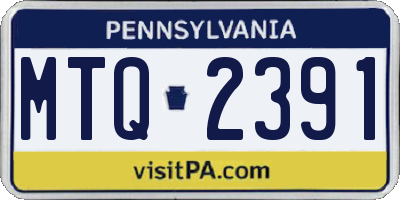 PA license plate MTQ2391