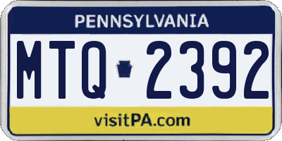 PA license plate MTQ2392